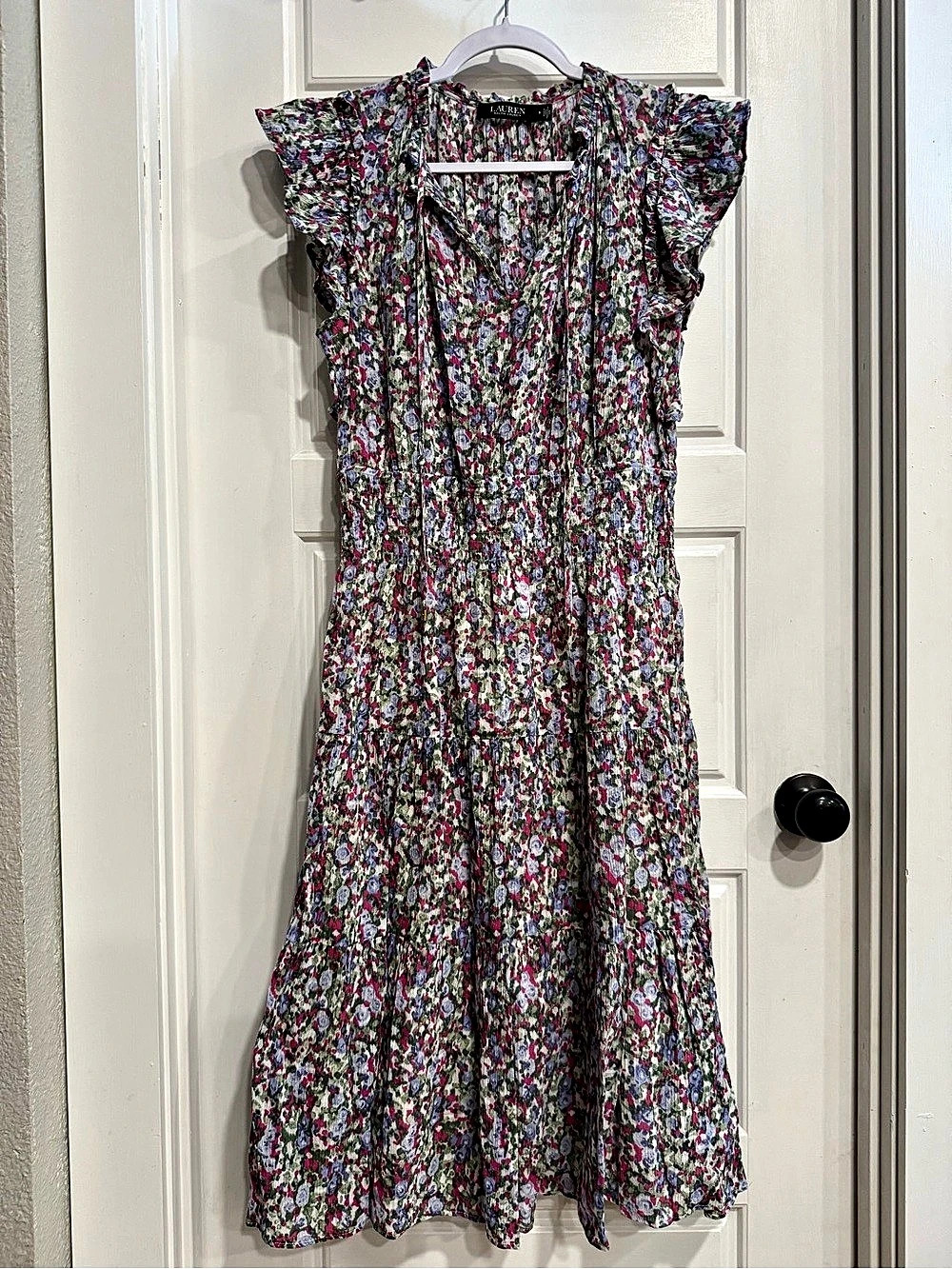 Lauren Ralph Lauren Floral Midi Dress in Multicolor Size 6 Like New